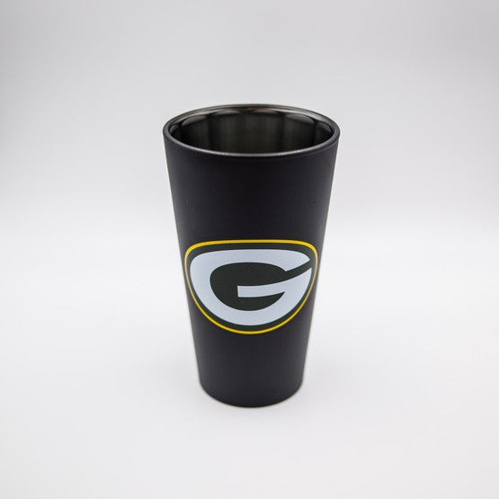 Green Bay Packers Black Matte/Chrome Pint