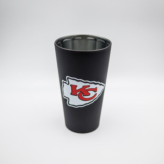 Kansas City Chiefs Black Matte/Chrome Pint