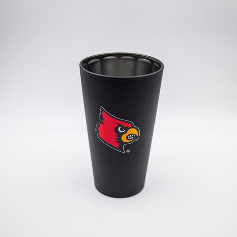 Louisville Cardinals Black Matte/Chrome Pint