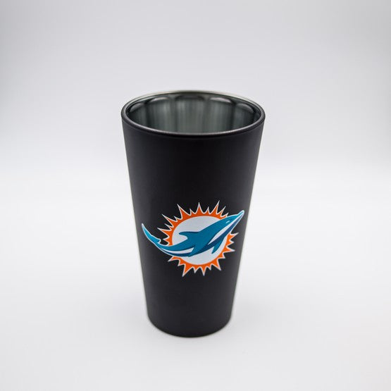Miami Dolphins Black Matte/Chrome Pint