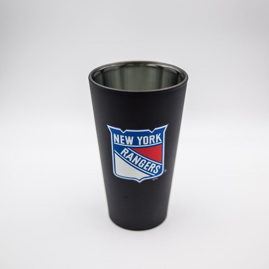 New York Rangers Black Matte/Chrome Pint
