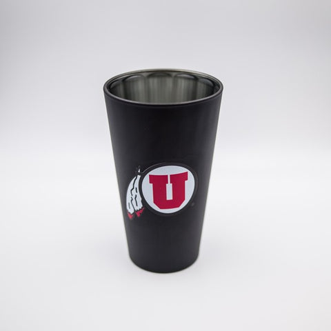 Utah Utes Black Matte/Chrome Pint