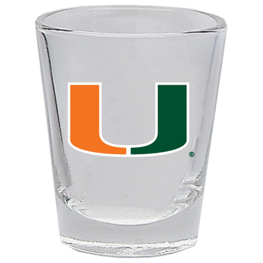 Miami Hurricanes Clear Shot Glass