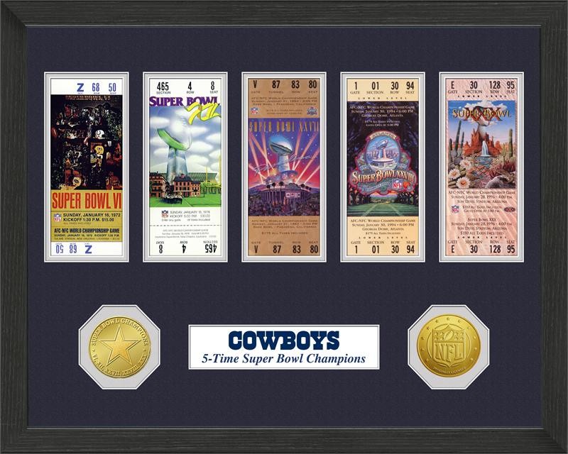 Dallas Cowboys SB Tickets Plaque