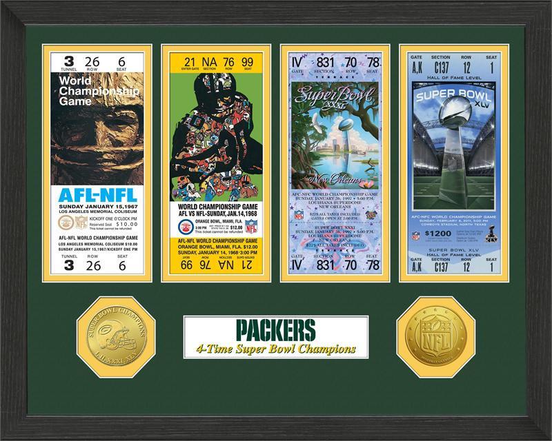 Green Bay Packers SB Tickets Plaque