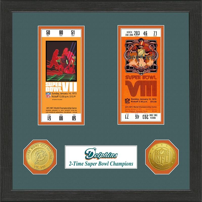 Miami Dolphins SB Tickets Plaque