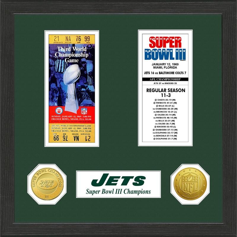 New York Jets SB Tickets Plaque