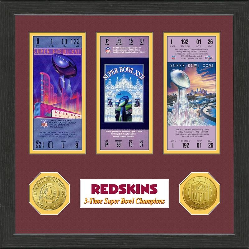 Washington Redskins SB Tickets Plaque