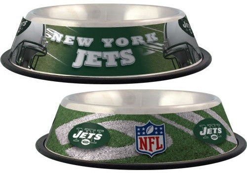 New York Jets Steel Pet Bowl