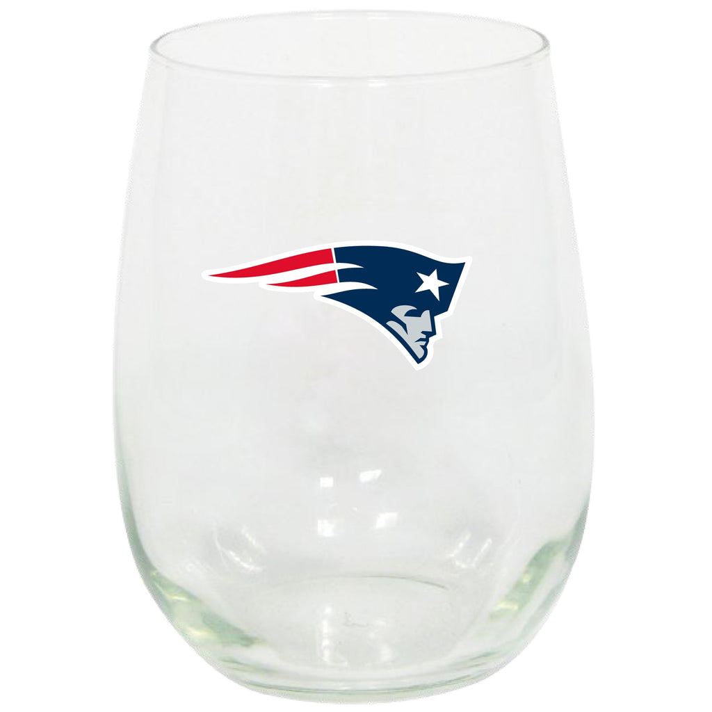 New England Patriots Stemless Wine Glass