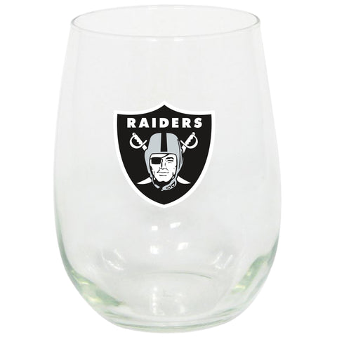 Oakland Raiders Stemless Wine Glass