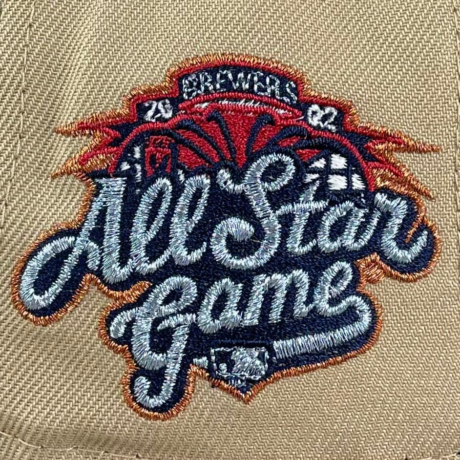 59FIFTY Milwaukee Brewers Camel/Brown/Cardinal 2002 All Star Game Patc