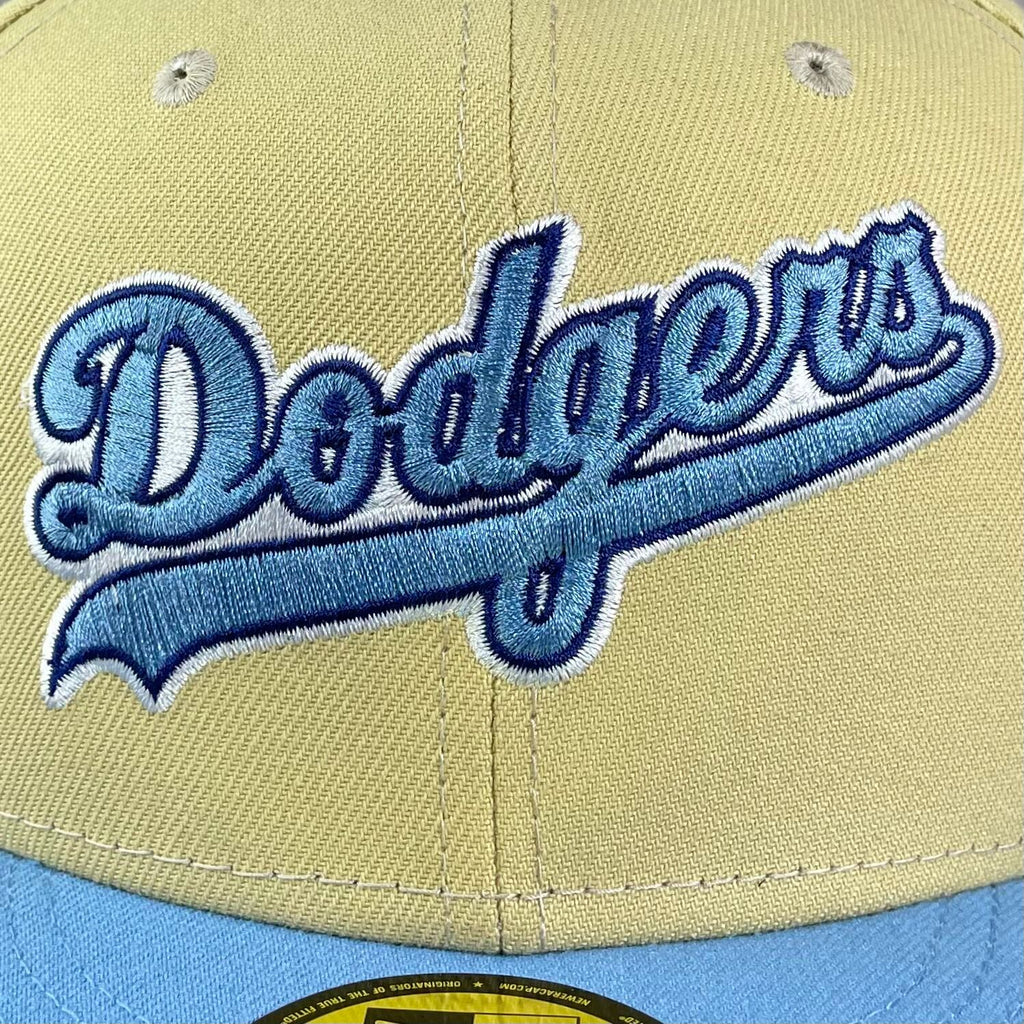 59FIFTY Los Angeles Dodgers Vegas Gold/Sky/Gray 60th Anniversary Patch