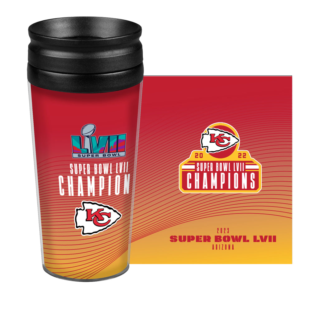 Kansas City Chiefs Super Bowl LVII Champions 14oz Plastic Travel Tumbler