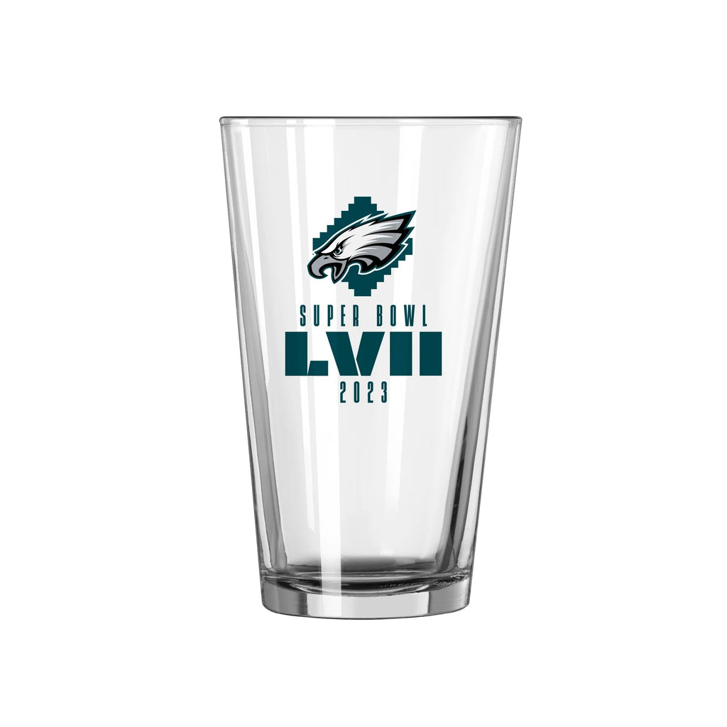 Philadelphia Eagles Super Bowl 57 Bound Logo 16 oz Pint Glass