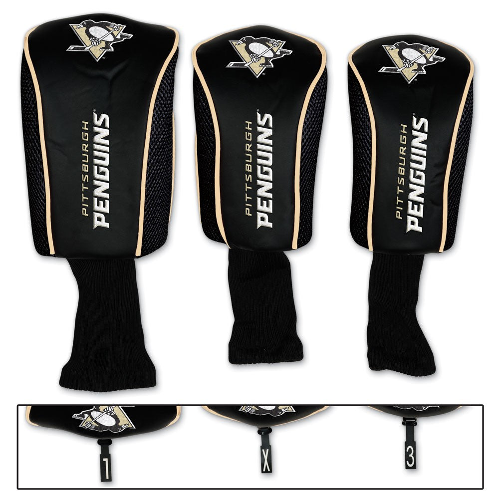 Pittsburgh Penguins 3pc Long Neck Head Cover