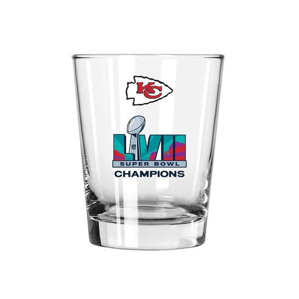 Kansas City Chiefs Super Bowl LVII Champions 15oz Double Old Fashioned Glass - Color Logo