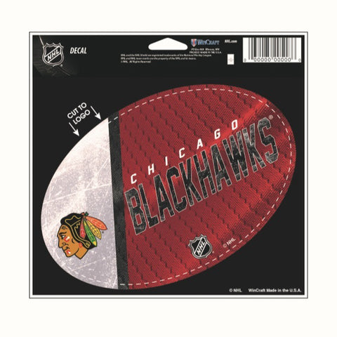 Chicago Blackhawks 5.75" x 5.5" Oval Decal