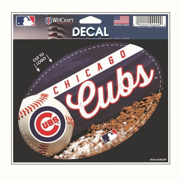 Chicago Cubs 5.75" x 5.5" Oval Decal