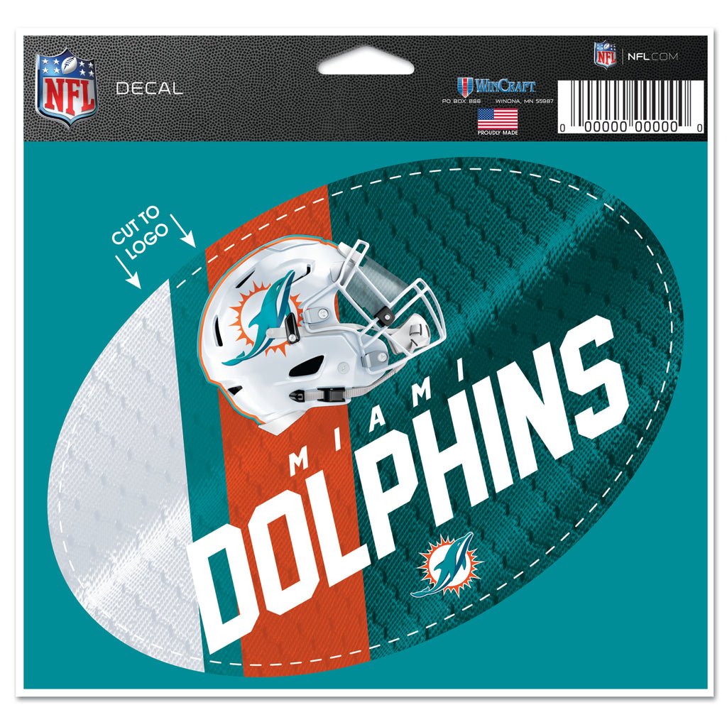 Miami Dolphins 5.75" x 5.5" Oval Decal