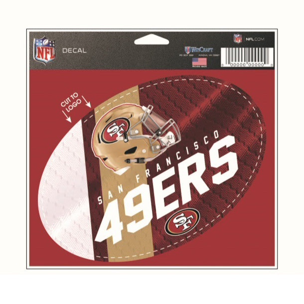 San Francisco 49ers 5.75" x 5.5" Oval Decal