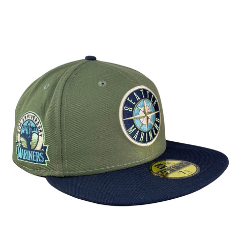 59FIFTY Seattle Mariners Seatttle Mariners Olive/Navy/Peach 30th Annniversary Patch