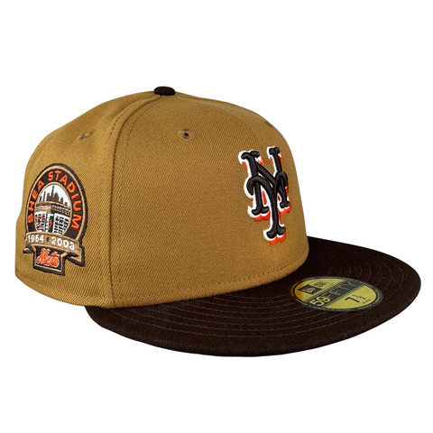 Orange New York Mets Camo Visor Gray Bottom Shea Stadium 40th Anniversary Side Patch New Era 59FIFTY Fitted 73/8