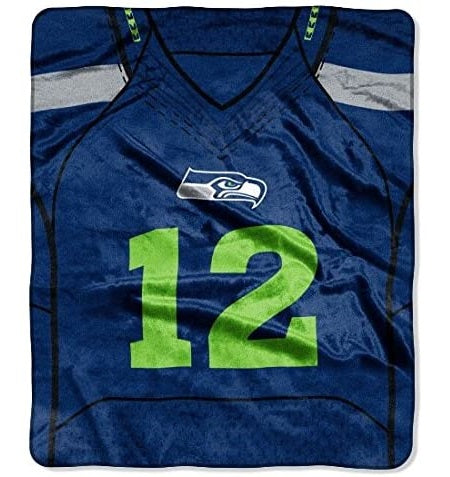 Seattle Seahawks 50" x 60" Jersey Royal Plush Throw Blanket