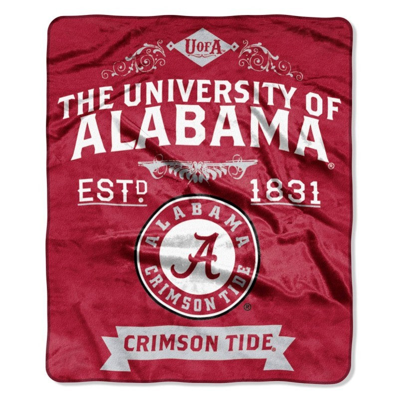 Alabama Crimson Tide 50" x 60" Label Royal Plush