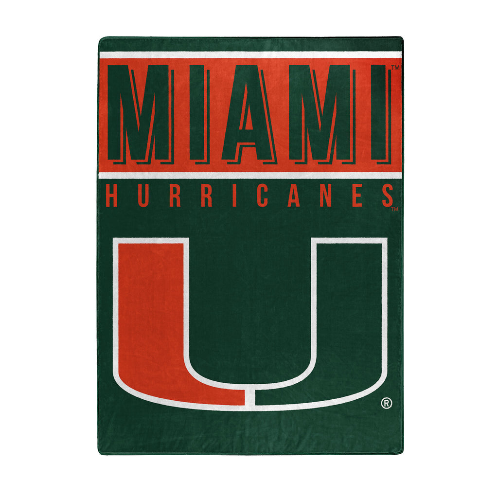 Miami Hurricanes 60" x 80" Basic Royal Plush Blanket