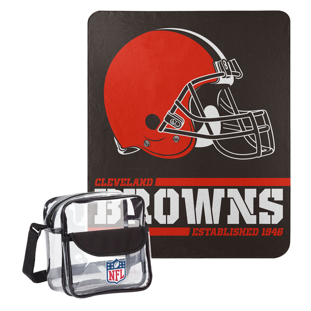 Cleveland Browns Dream Team Tote with 50" x 60" Fleece Throw Blanket