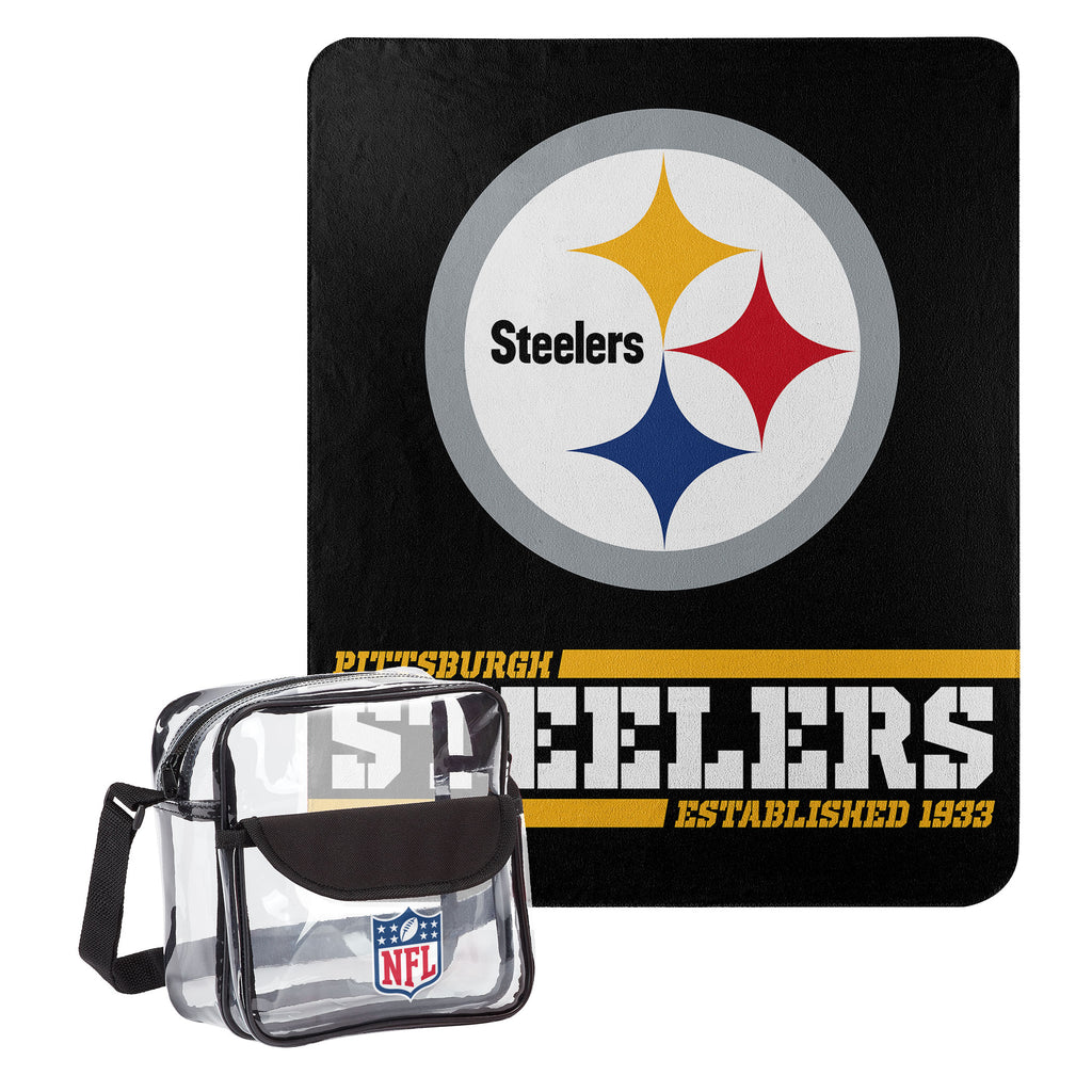 Pittsburgh Steelers Dream Team Tote with 50" x 60" Fleece Throw Blanket