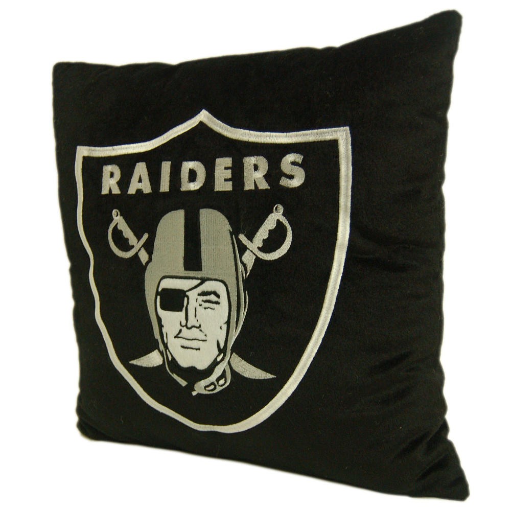 Oakland Raiders Embroider Square Pillow