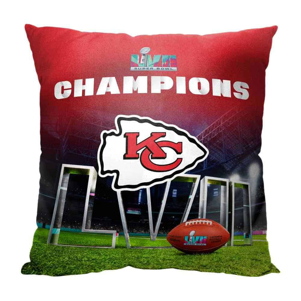 Kansas City Chiefs Super Bowl LVII Champions 18" x 18" Open Field Printed Throw Pillow