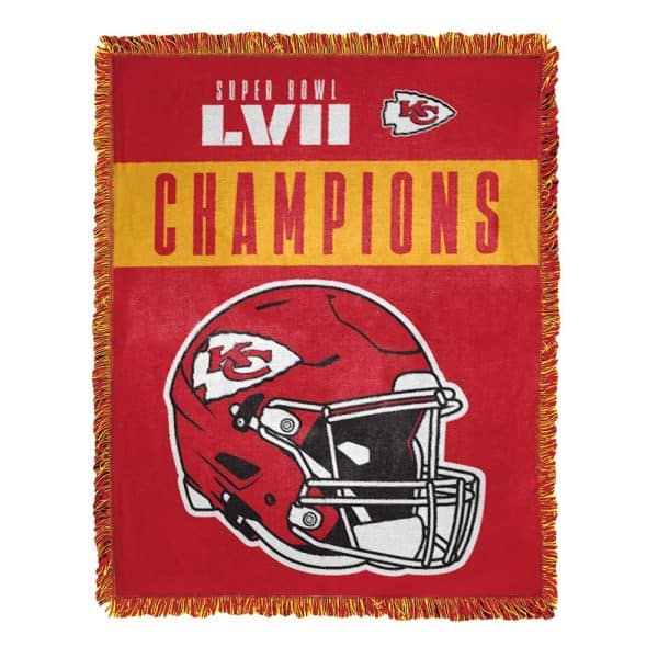 Kansas City Chiefs Super Bowl LVII Champions Ridge Jacquard Throw Blanket