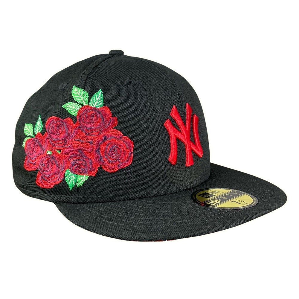 59FIFTY New York Yankees Black/Red with Rose Print UV Rose Patch