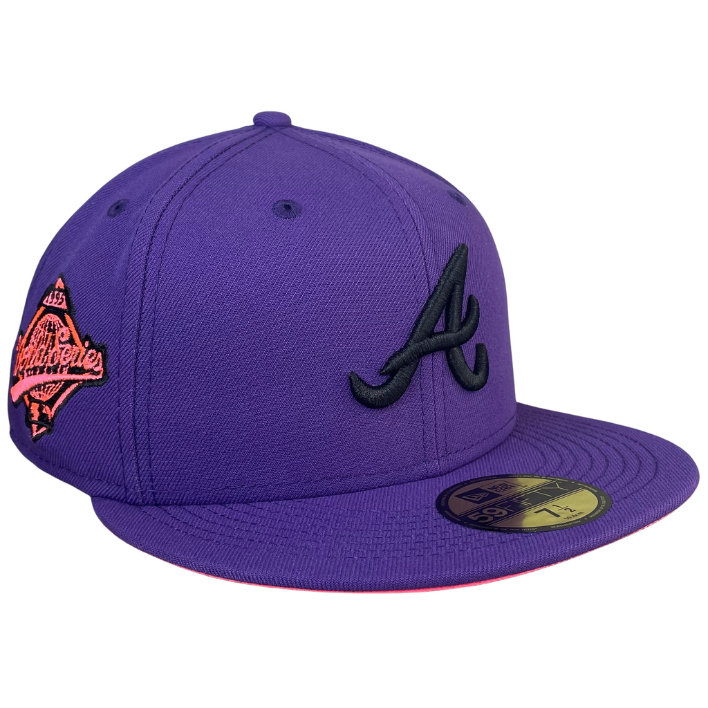 Atlanta Braves Purple with Pink Glow UV 1995 World Series Sidepatch 5950  Fitted Hat – Fan Treasures