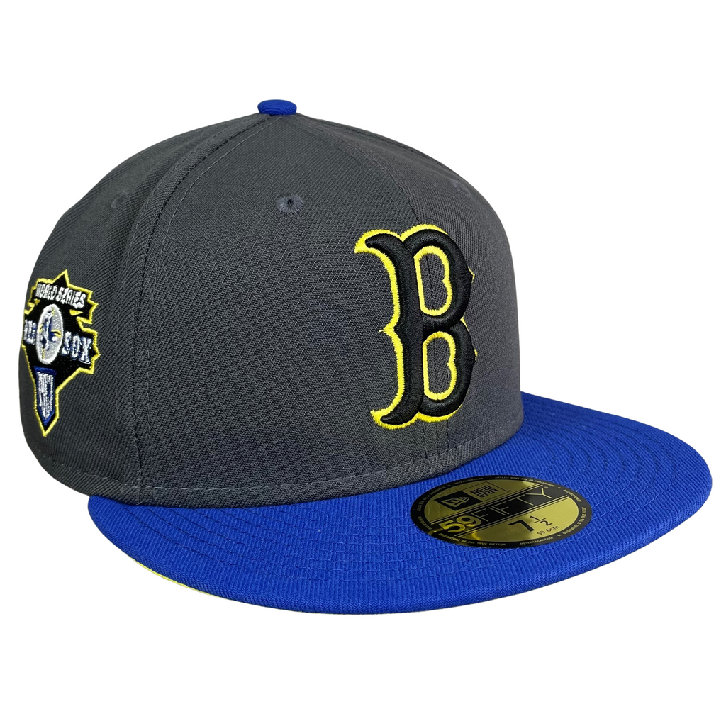 Boston Red Sox Graphite/Blue with Yellow UV 1967 World Champions Sidepatch  5950 Fitted Hat – Fan Treasures