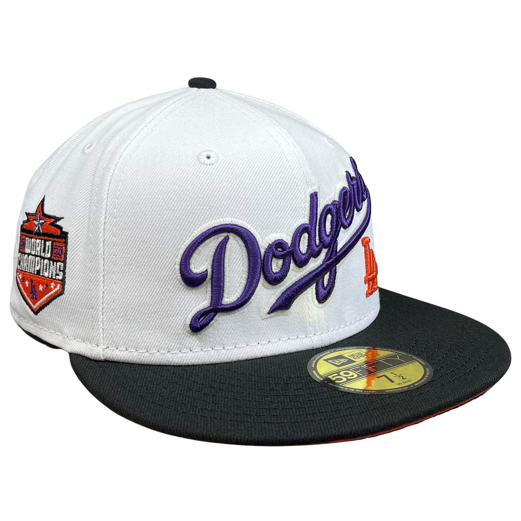 PREORDER - 59FIFTY Los Angeles Dodgers White/Black/Orange "Dexter" 2020 World Champions Patch
