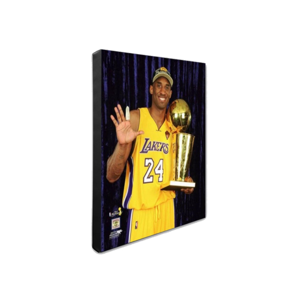 Los Angeles Lakers Kobe Bryant Premium Canvas Wrap - 2010 NBA Champs Trophy 5 Fingers