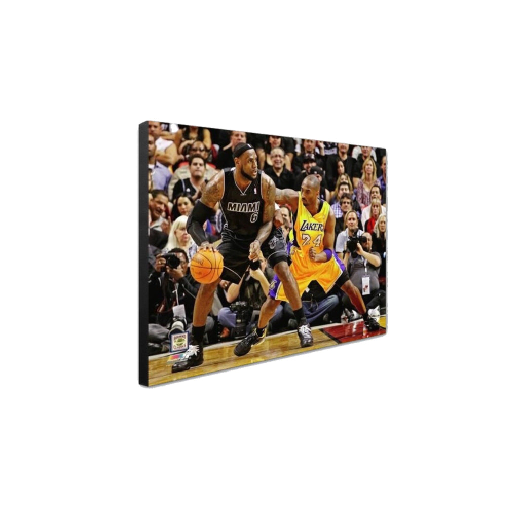 Los Angeles Lakers Kobe Bryant Premium Canvas Wrap - Guarding LeBron James