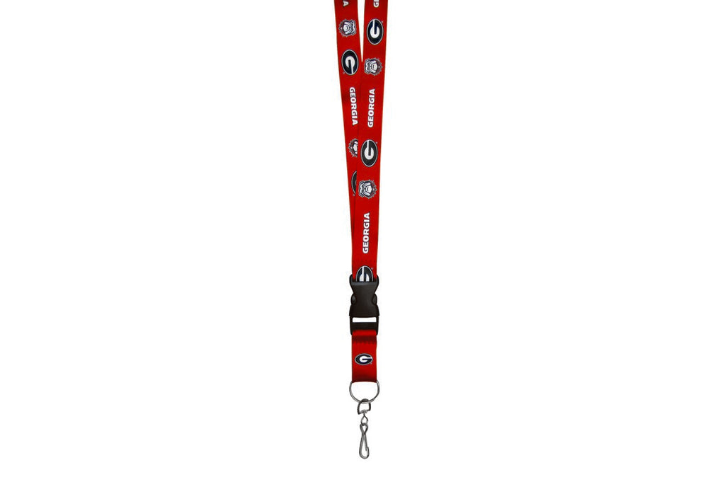 Georgia Bulldogs Two Tone Lanyard with Detachable Key Ring
