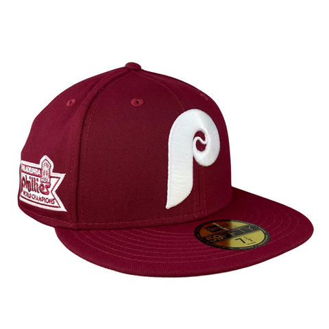 59FIFTY Philadelphia Phillies Maroon/Pink  1980 World Champions Patch