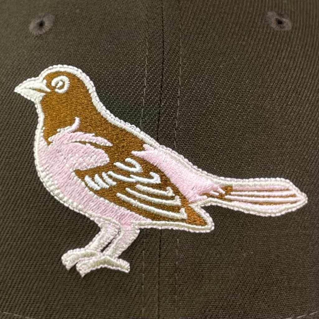Baltimore Orioles Exclusive Fitted Coked Chocolate Brown Pink UV Fitted 7  3/8