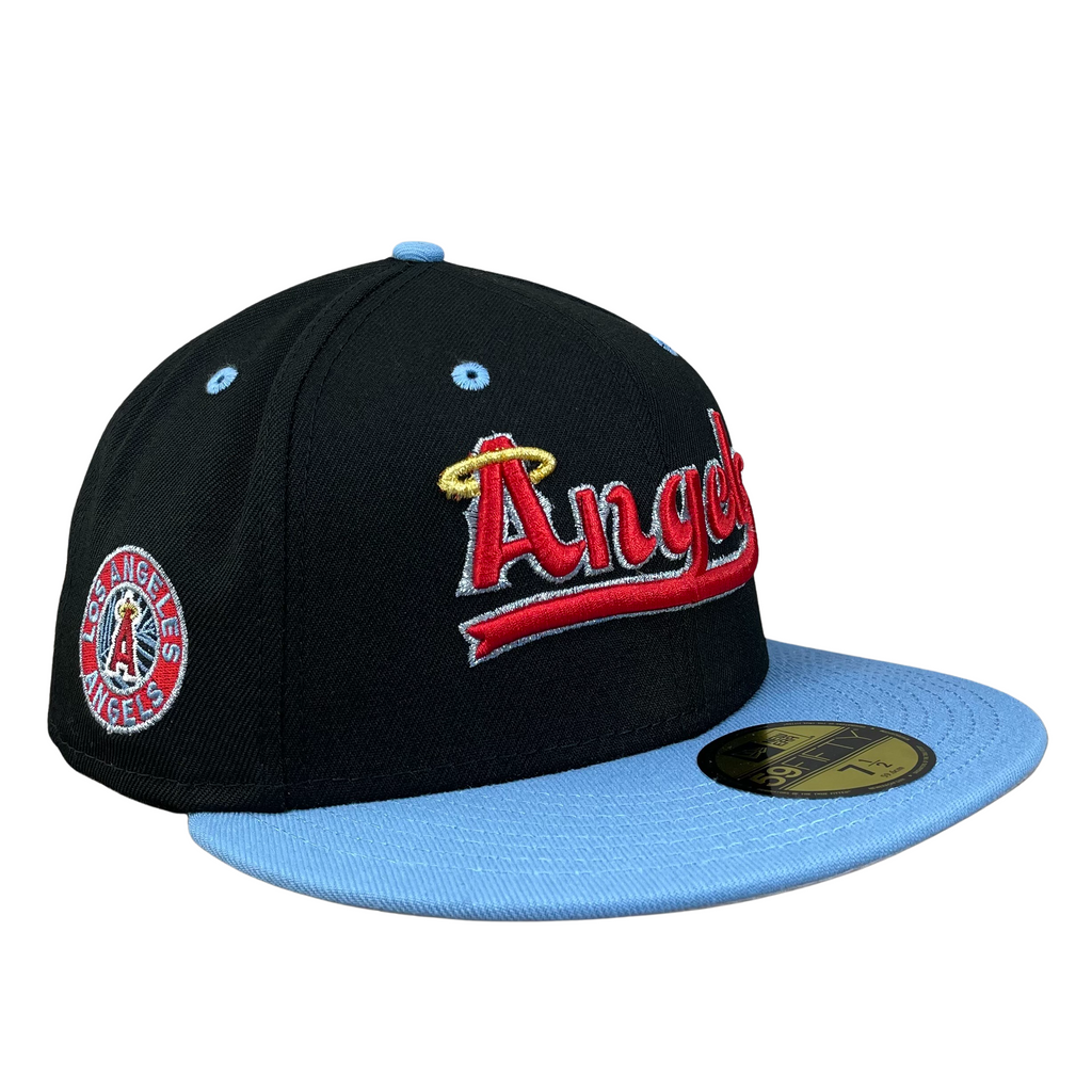 59FIFTY Los Angeles Angels Black/Sky Blue/Gray Angels Patch