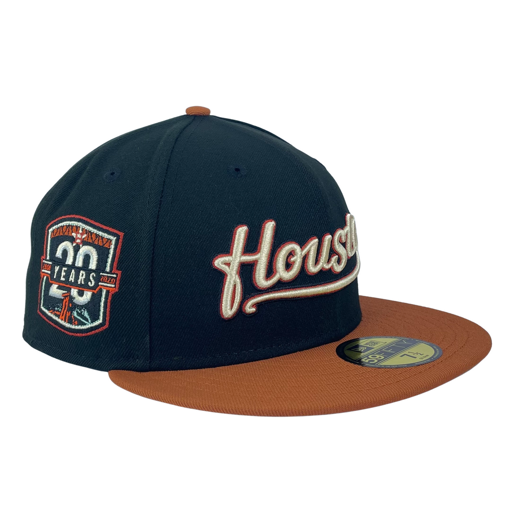 Dark Green Houston Astros Rust Visor Gray Bottom 50th Anniversary Side Patch New Era 59FIFTY Fitted 8