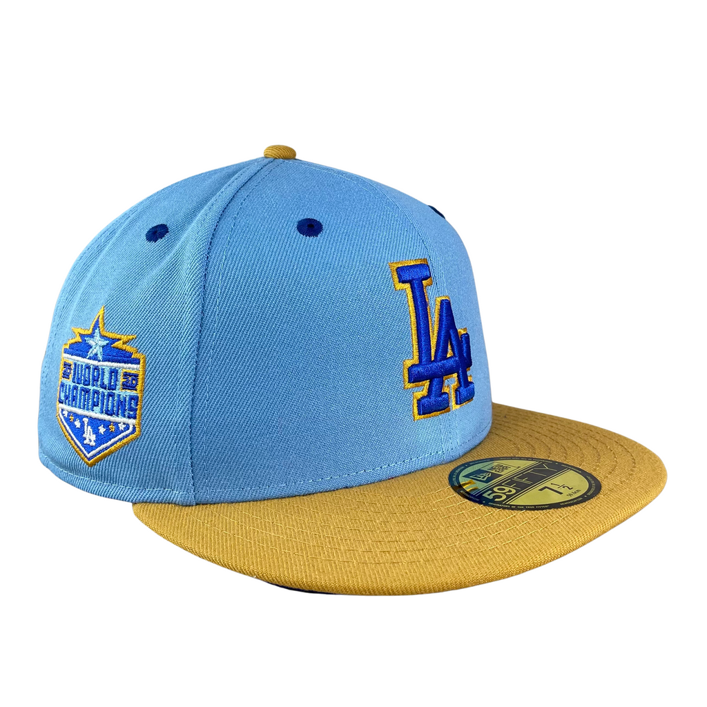 59FIFTY Los Angeles Dodgers Sky Blue/Tan/Royal 2020 World Champions Patch