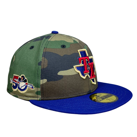 59FIFTY Texas Rangers Camo/Royal/Gray 50 Years Patch