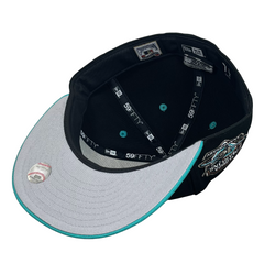 New Era 59FIFTY Miami Marlins 10th Anniversary Patch Jersey Hat- Teal, Black Teal/Black / 7 3/8