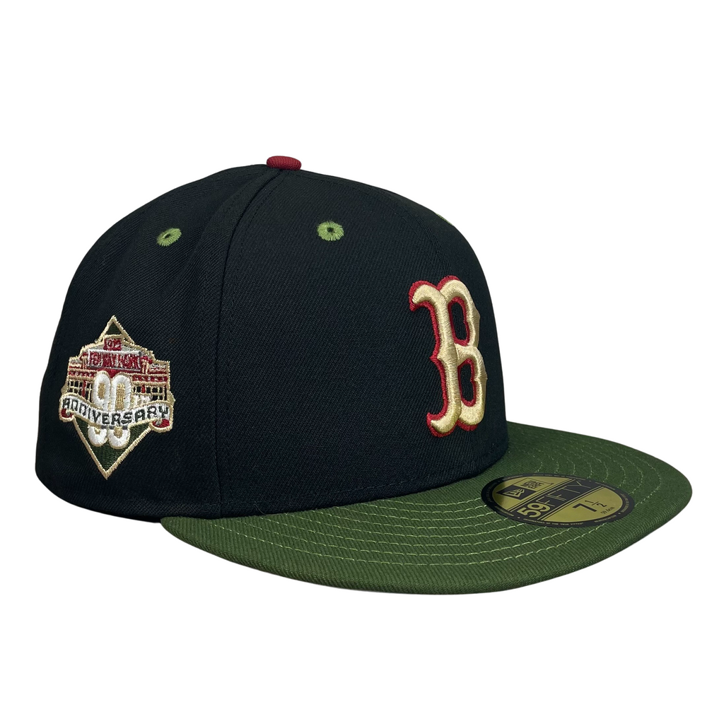59FIFTY Boston Red Sox Black/Rifle Green/Gray 90th Anniversary Patch